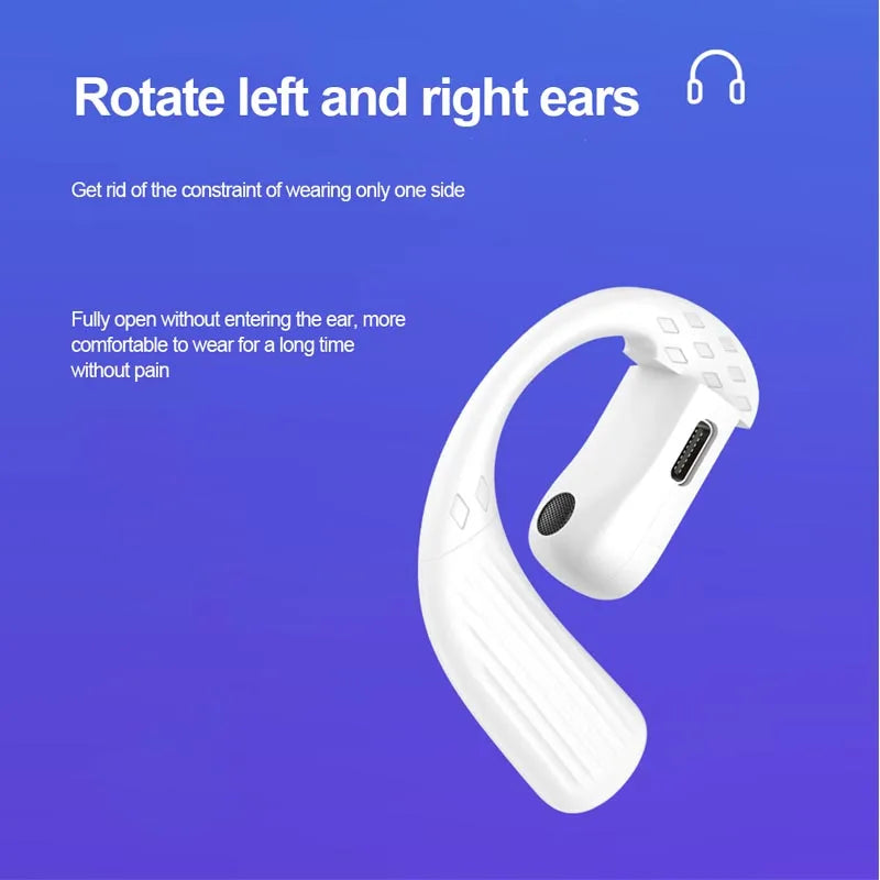 Ruiforlove Bluetooth 5.4 Ear Hook Headset – Noise Cancelling & HiFi
