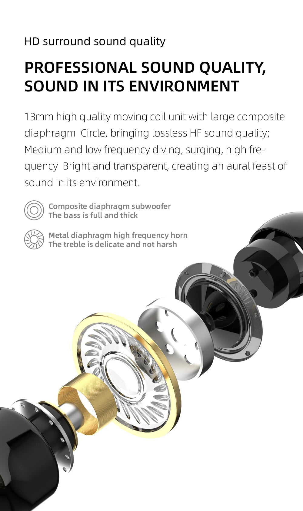 DISOUR M-F8 Bluetooth 5.2 Ear-Hook Headset | ANC & 20H Playtime