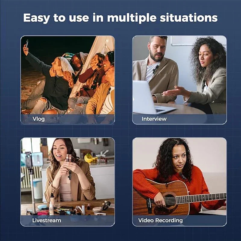 VIKEFON K11 Wireless Lavalier Microphone – Plug & Play Omnidirectional Mic for iPhone & Android