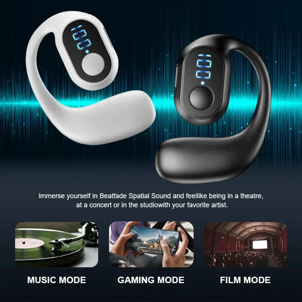 BAPPSUS Digital Display Bluetooth Ear Hook Headset – Stylish & Compact