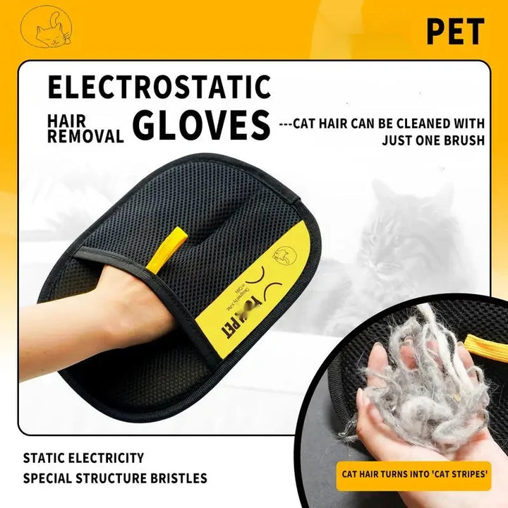 Pet Hair Remover Gloves – Electrostatic Cleaning for Dogs & Cats