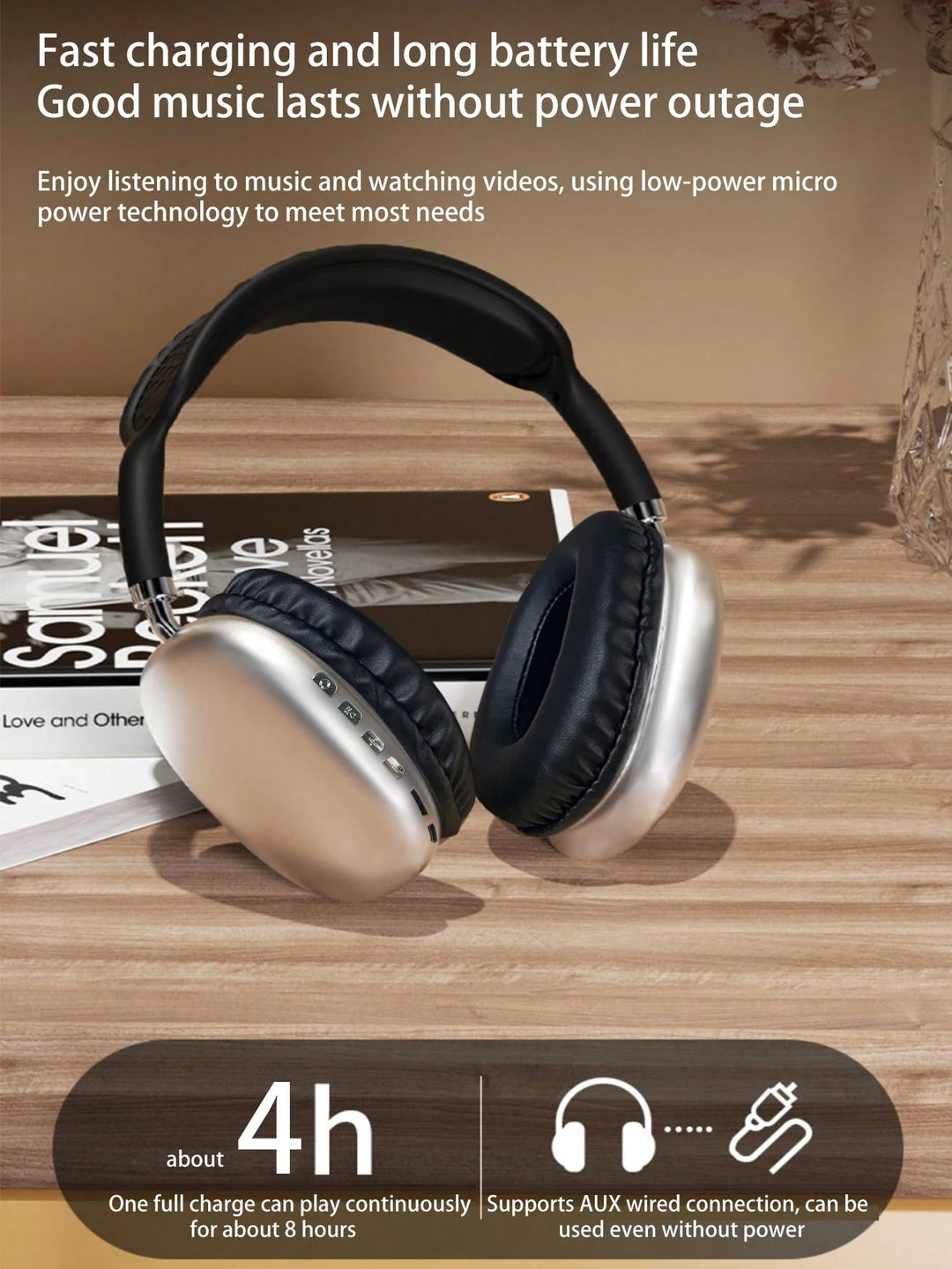 T-WOLF Bluetooth Headphones – Wireless+Wired, ANC, Dynamic Sound