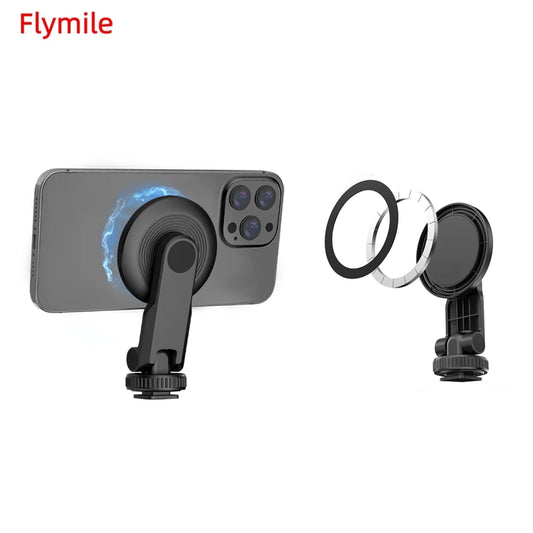 BRDRC Magnetic Tripod Mount for iPhone 12–15 – MagSafe Holder with Cold Shoe & 1/4" Thread – phone-stand