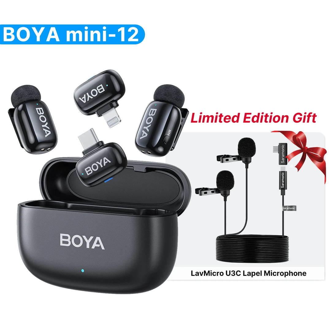 BOYA Mini Wireless Lavalier Mic | iPhone 15/Android/Camera