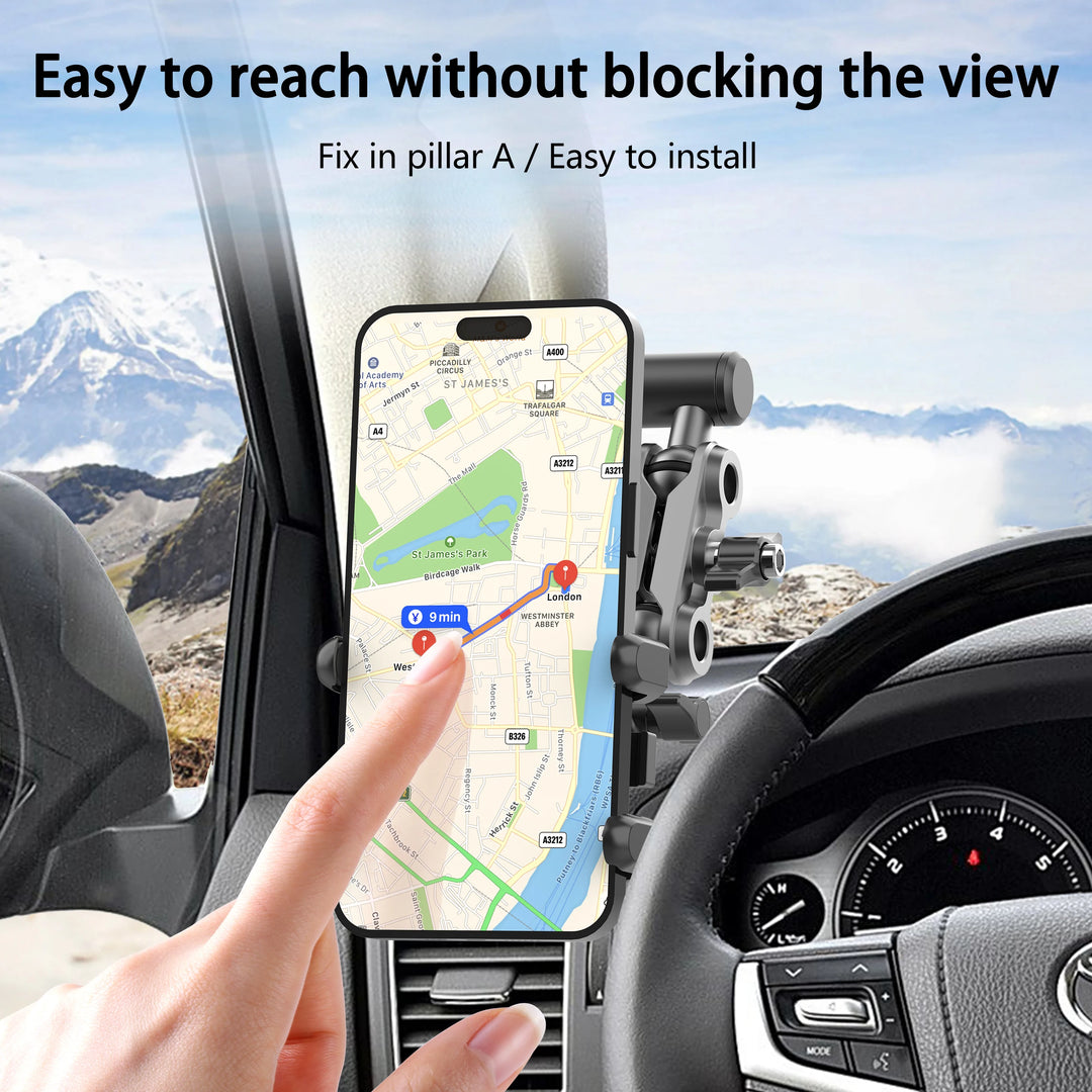 Car A-Pillar Handle Phone Holder – Truck & Off-Road Armrest Mount