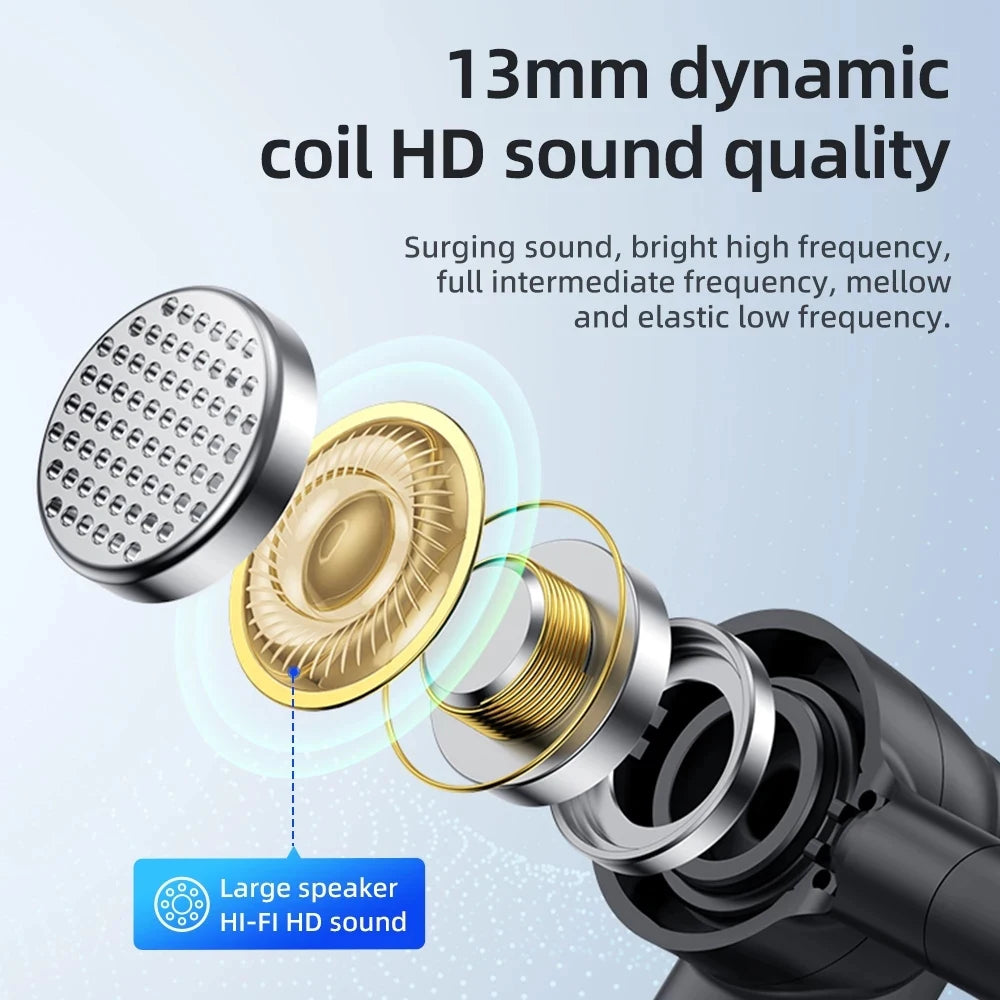 AideeMaster Bluetooth 5.4 Bone Conduction Ear-Hook Headset – ENC Noise Reduction, 48H Battery, LED Charging Case