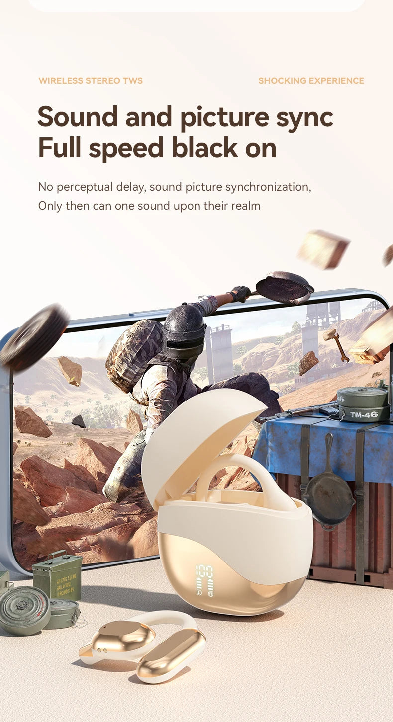 Bluetooth 5.3 Open-Ear Earphones – ANC, Touch Control