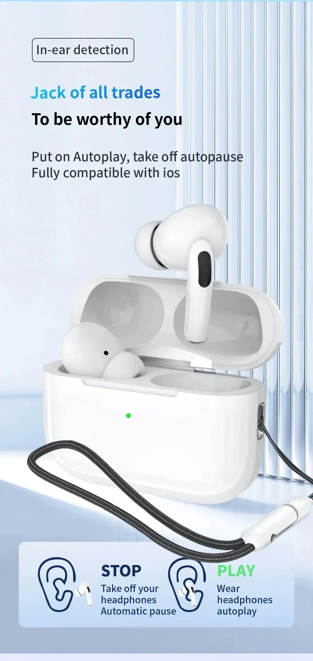 Ear Hook Bluetooth Headphones with Mic & ANC | HiFi Sound