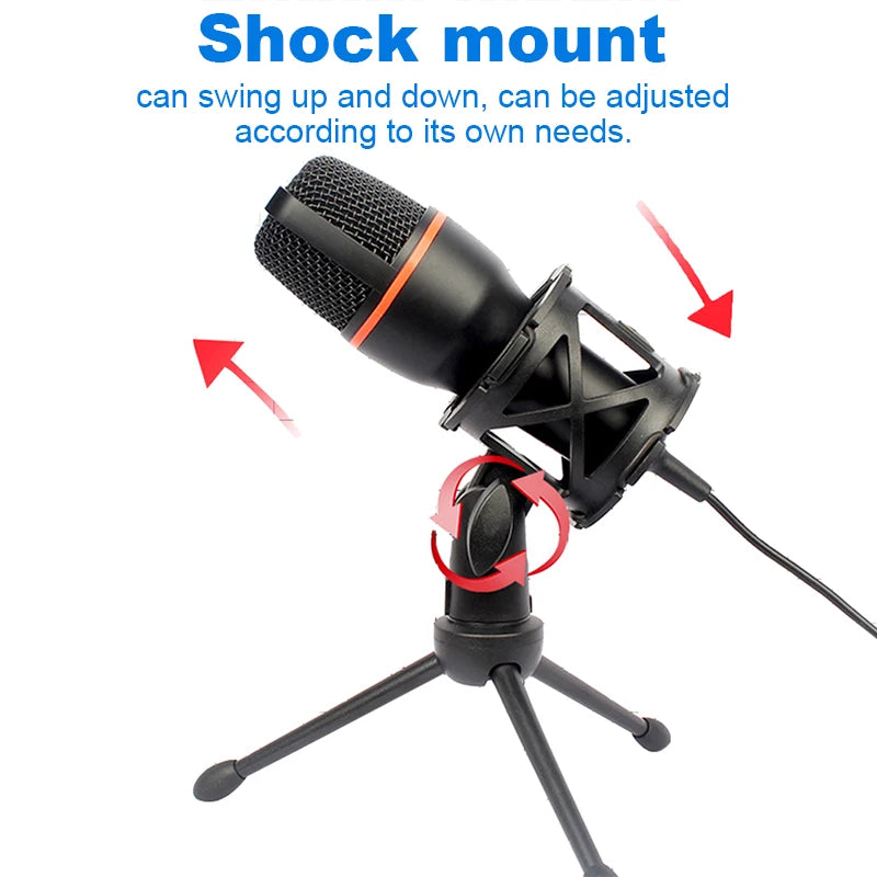 Lefon USB/3.5mm Condenser Microphone – Plug & Play Desktop Mic for Streaming, Gaming & Podcasting