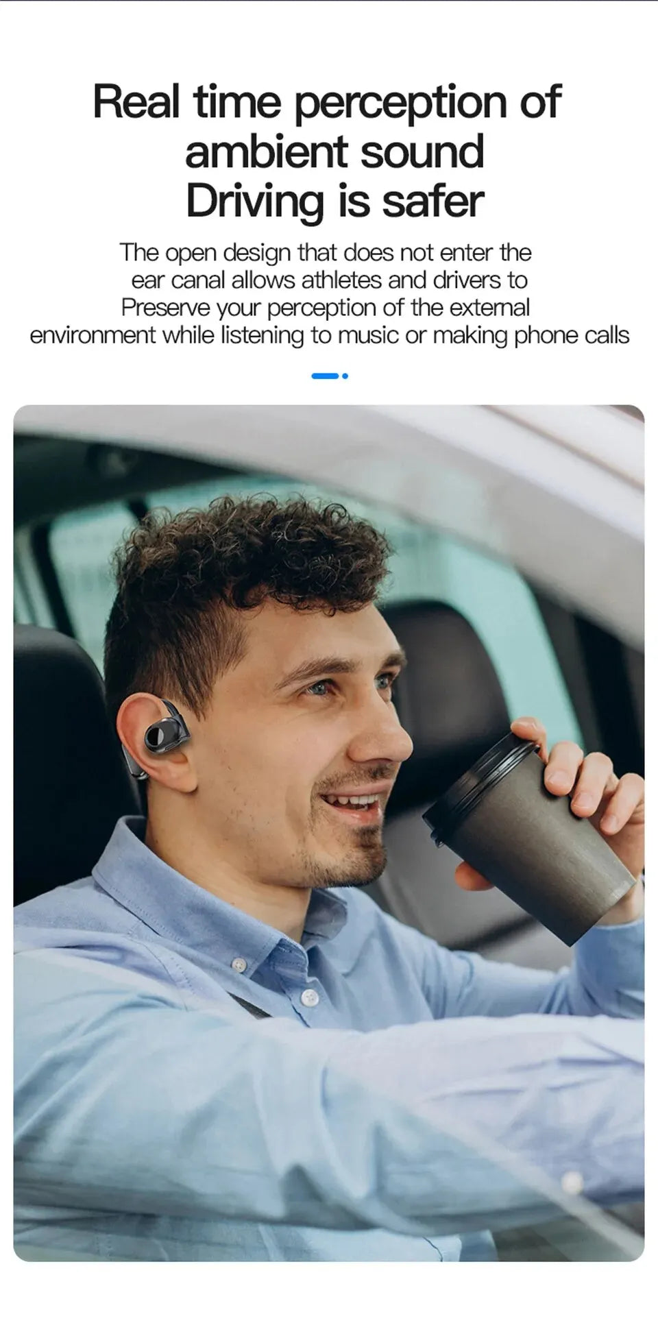 STTKGZD Air Conduction Bluetooth 5.3 Headset – Single-Ear Wireless for Driving & Office