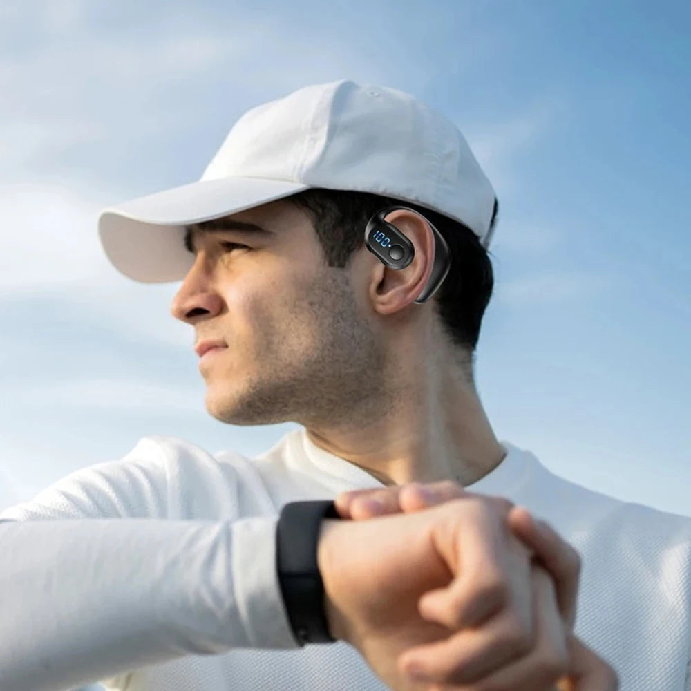 CUGUU Bluetooth 5.4 Ear Hook Headset – Single Ear, HiFi, Waterproof