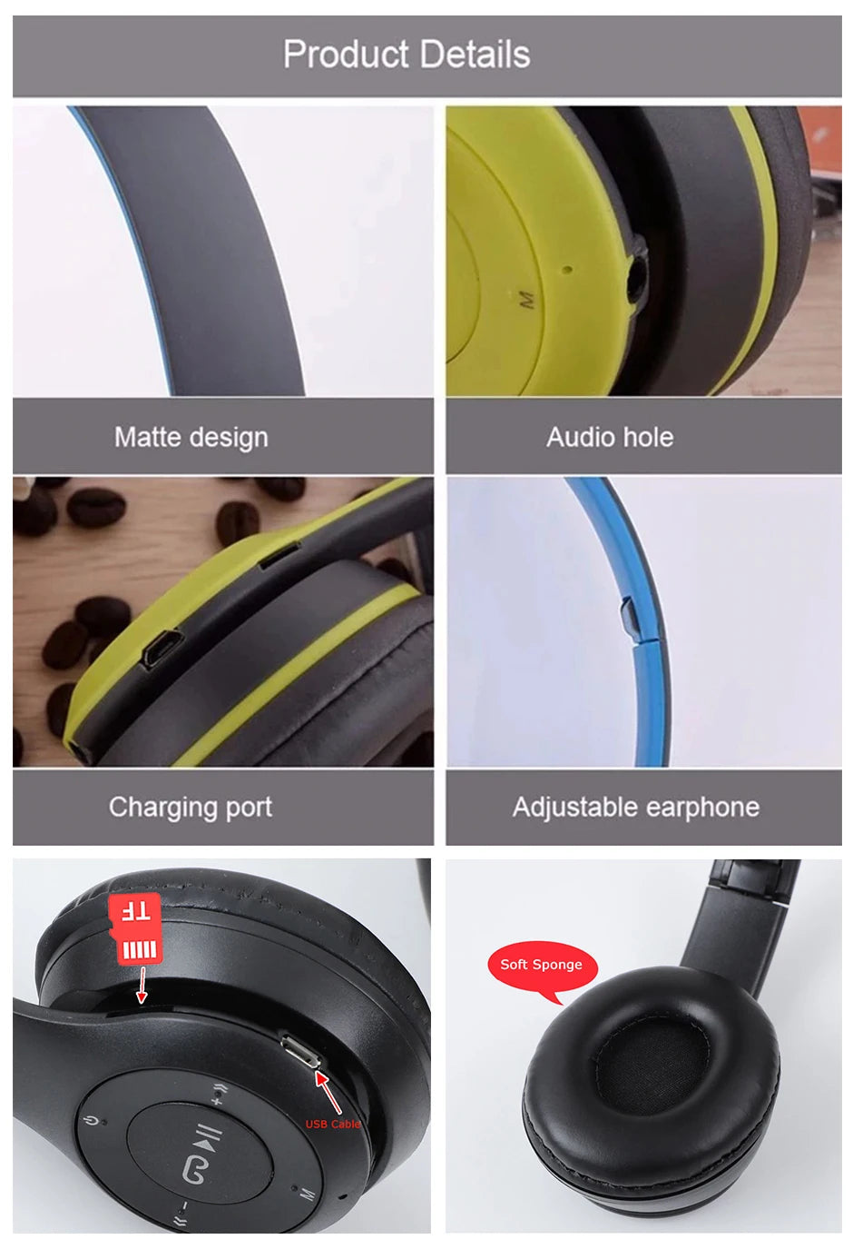 Brorikoy Wireless Bluetooth Ear Hook Headphones with ANC & Mic – Secure Fit for Sports & Calls