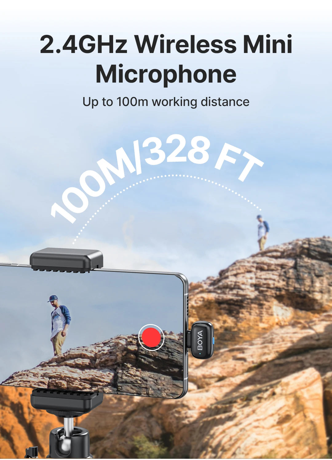 BOYA Mini Wireless Lavalier Mic | iPhone 15/Android/Camera