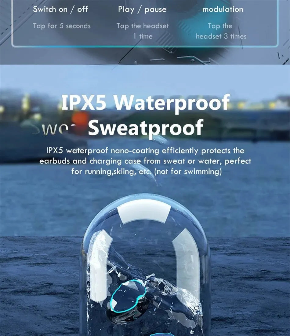 TWS Bluetooth In-Ear Earphones – Hi-Fi 3D Sound, Low Latency, Long Battery Life