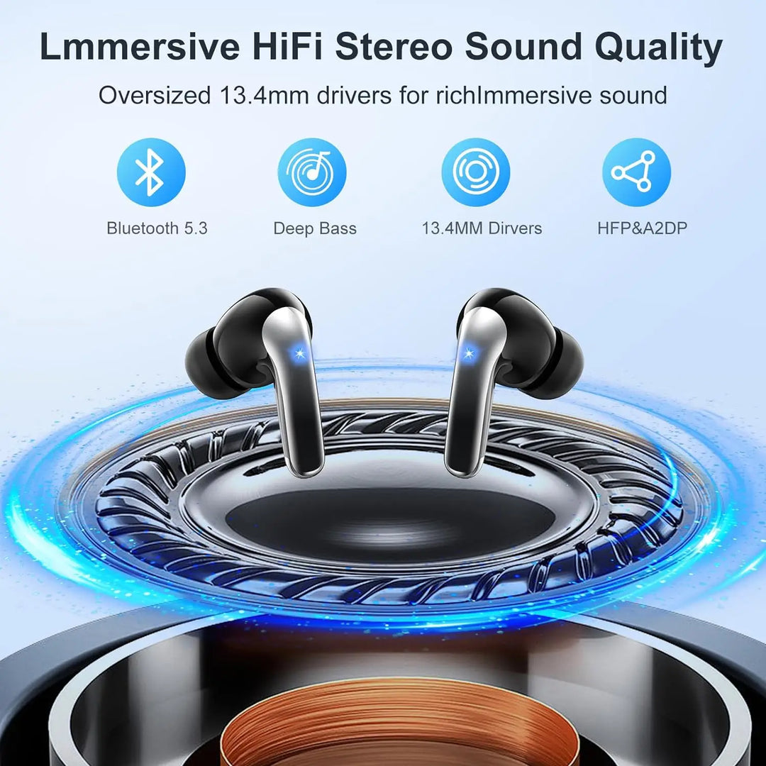 TWS Bluetooth 5.3 ANC Earphones – 36H Playtime, Alexa Support