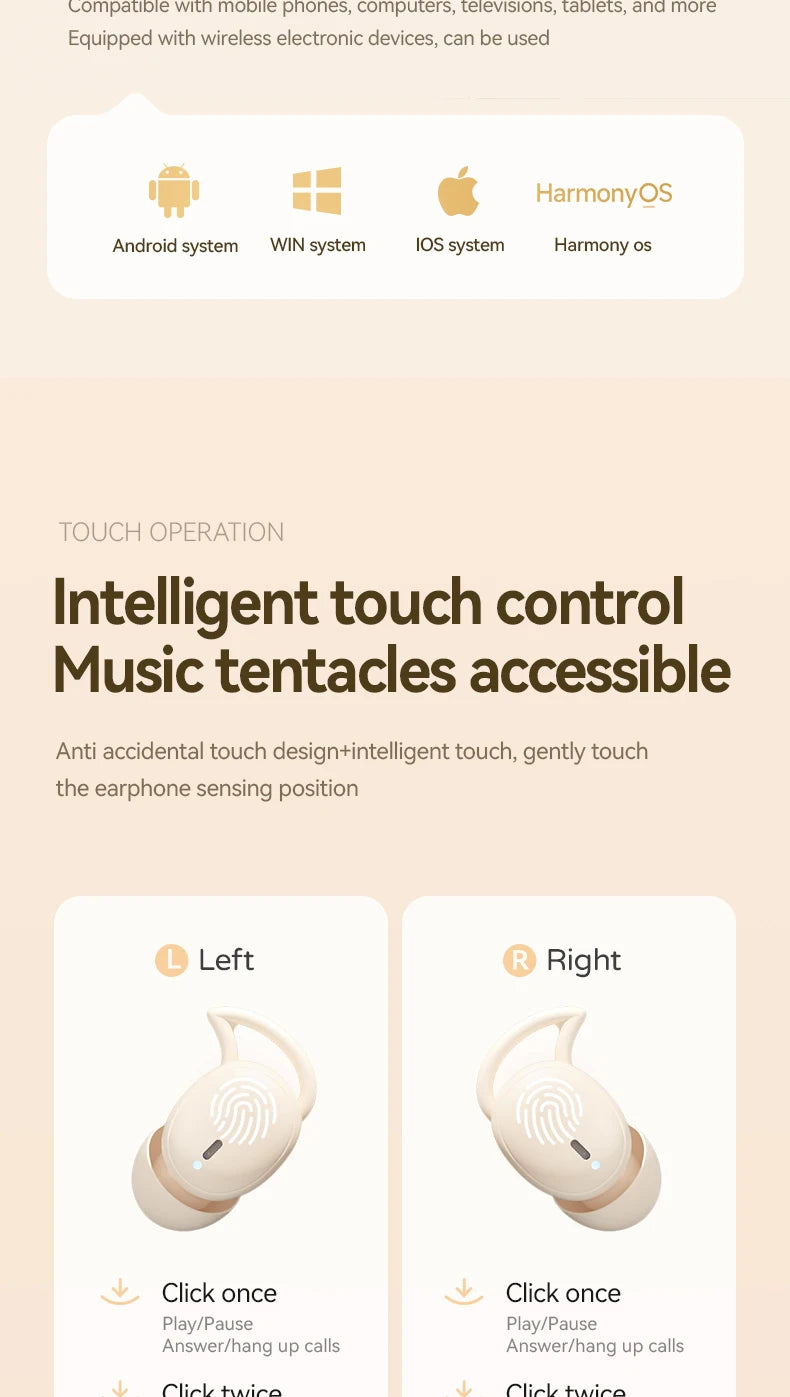 EKEAI Bone Conduction Sleep Earphones – ANC, Bluetooth 5.3