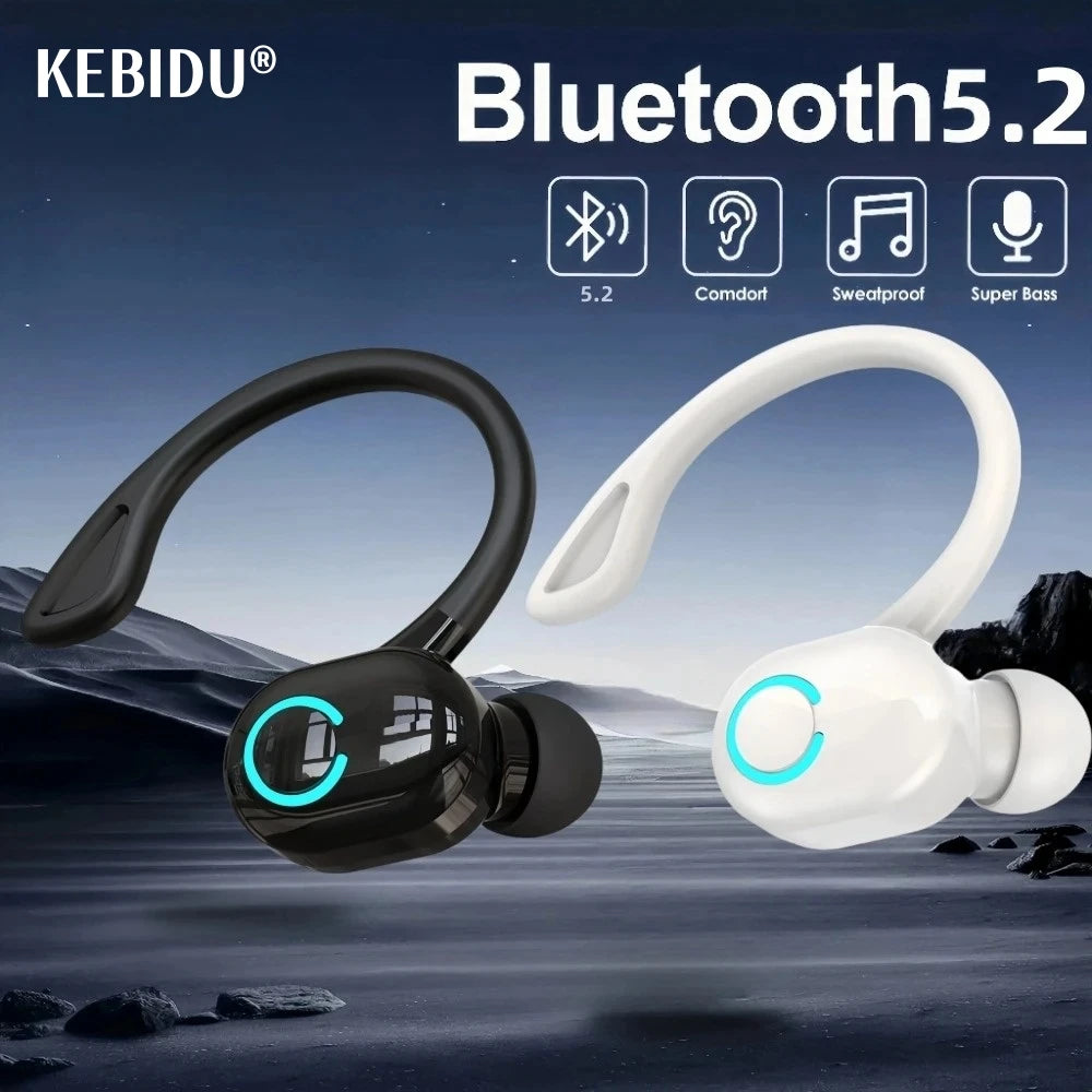 Kebidumei Bluetooth 5.2 Ear Hook – Noise Cancelling, Waterproof – audio-accessory