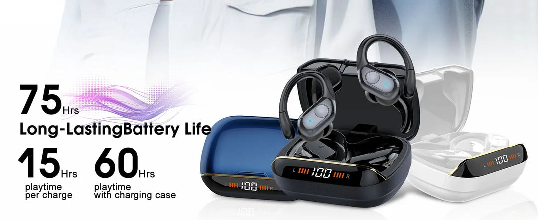 GDLYL TWS Bluetooth Ear Hook Earphones with 75H Battery – audio-accessory