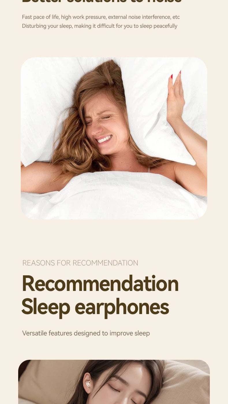 EKEAI Bone Conduction Sleep Earphones – ANC, Bluetooth 5.3