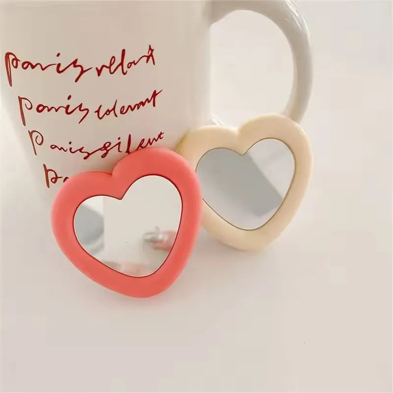 3D Heart Mirror Phone Stand – Cute Silicone Grip & Kickstand for All Smartphones – phone-case