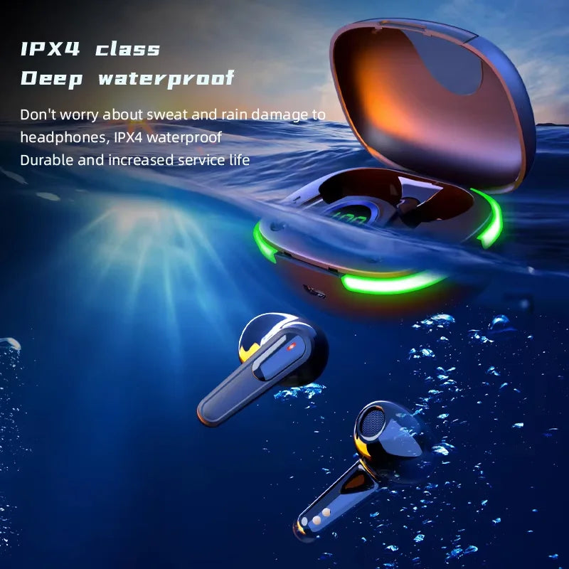 DJKD Bluetooth 5.3 Earphones – Waterproof, Mic & 6h Playtime