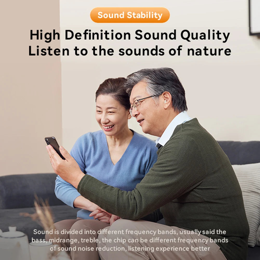 Bluetooth 5.3 Hearing Aids Earbuds – Mini In-Ear Amplifier for Seniors