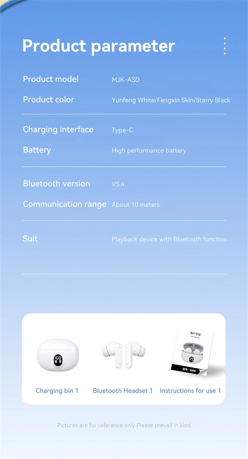 S510 Bluetooth 5.3 Earbuds – ANC, 32H Battery, Touch Control