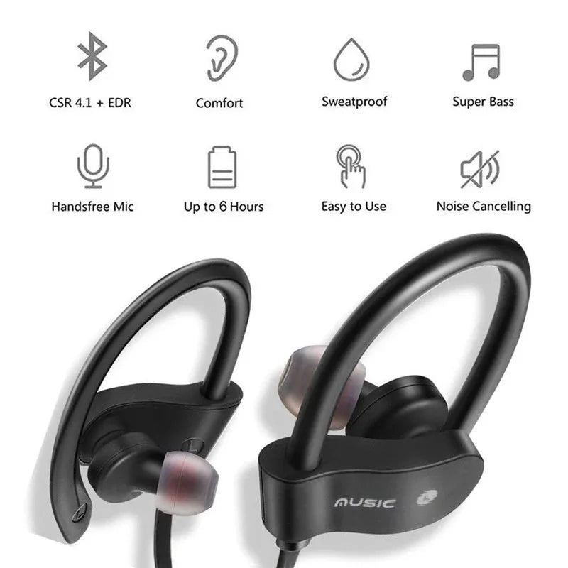 Fomscvka Wireless Bluetooth Earphones – Waterproof, Stereo Bass