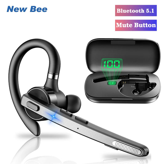 New Bee M53 Bluetooth Headset – Dual Mic, 12H Battery Life – audio-accessory