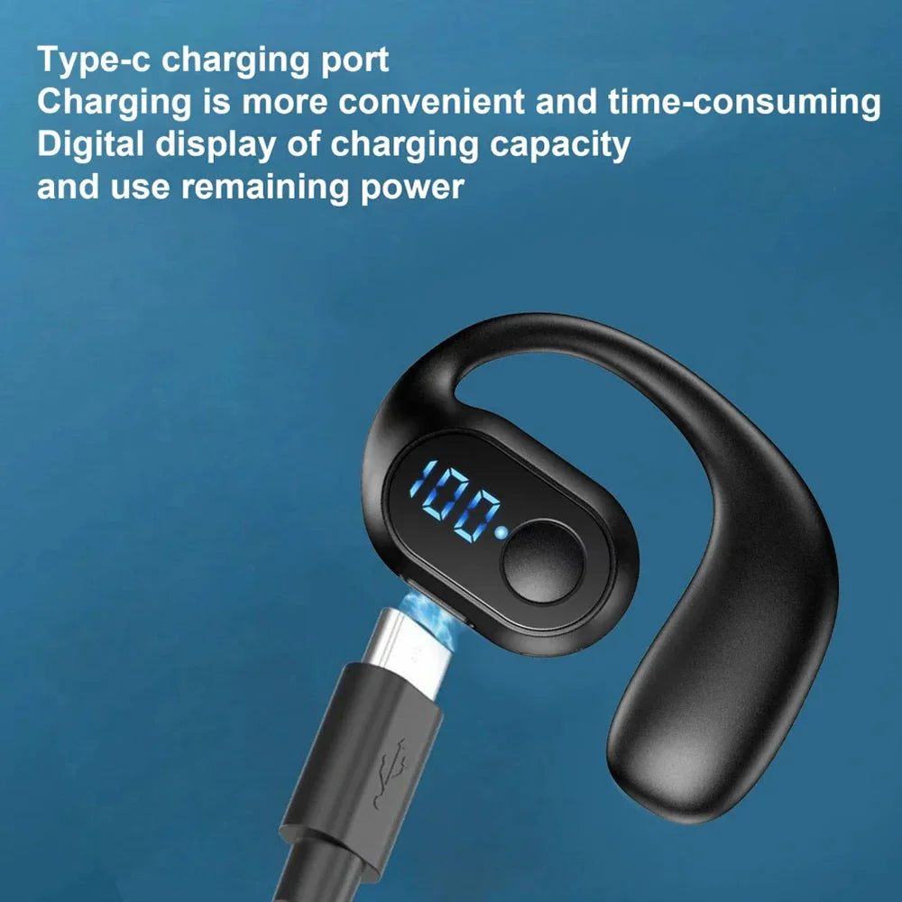 CUGUU Bluetooth 5.4 Ear Hook Headset – Single Ear, HiFi, Waterproof