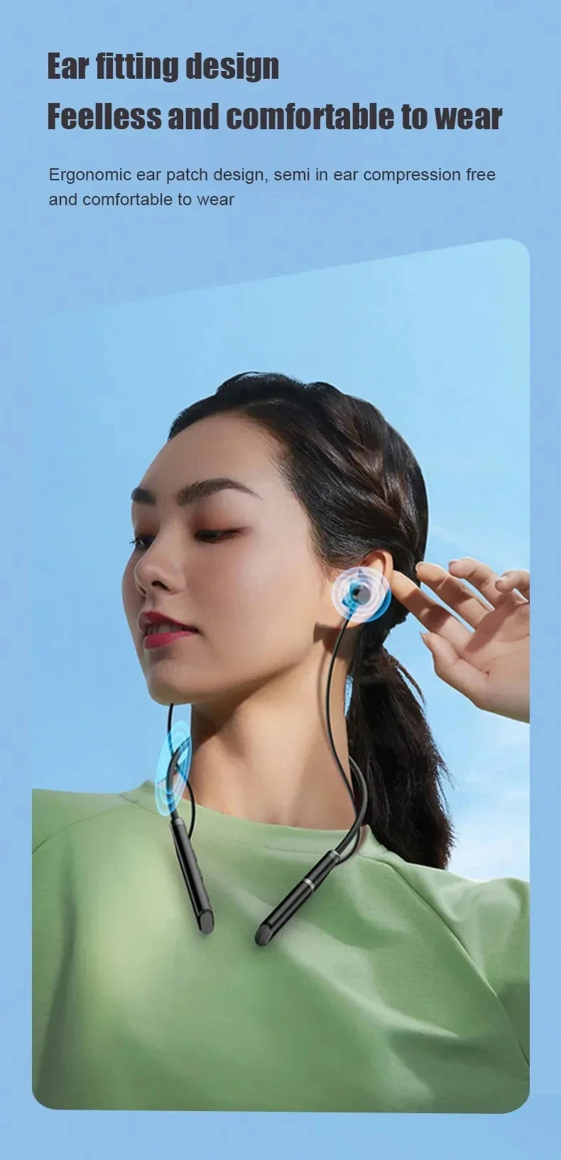 LIUTIANFEI Bluetooth Neckband Headphones – 27h Battery & Vibration Alerts