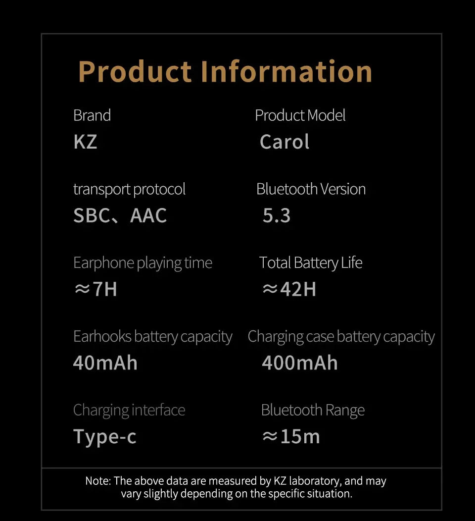 KZ Carol TWS Earphones – Hybrid ANC, 42H Battery, Low Latency