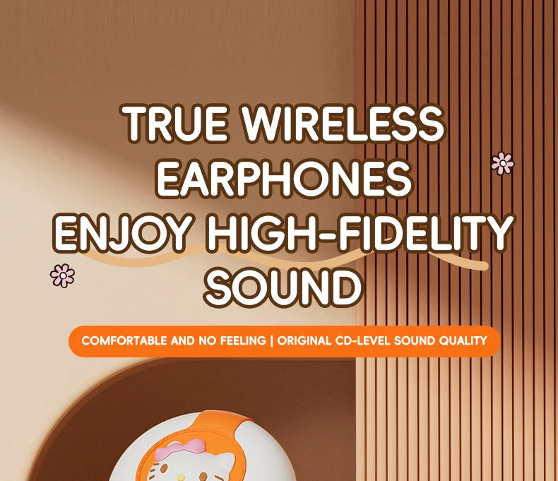 Hello Kitty Bluetooth 5.2 Earbuds – Cute, Wireless & Waterproof