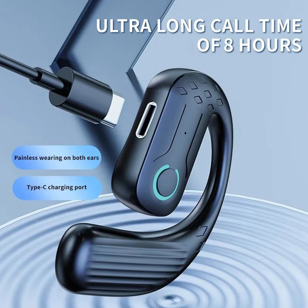 AideeMaster Bluetooth 5.4 Ear Hook Headset – Noise Cancelling