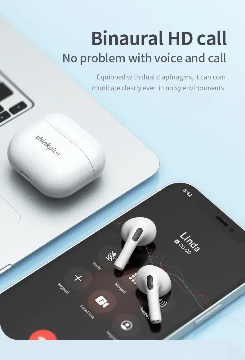 Lenovo LP40 Bluetooth 5.3 Earbuds – TWS Waterproof Earphones