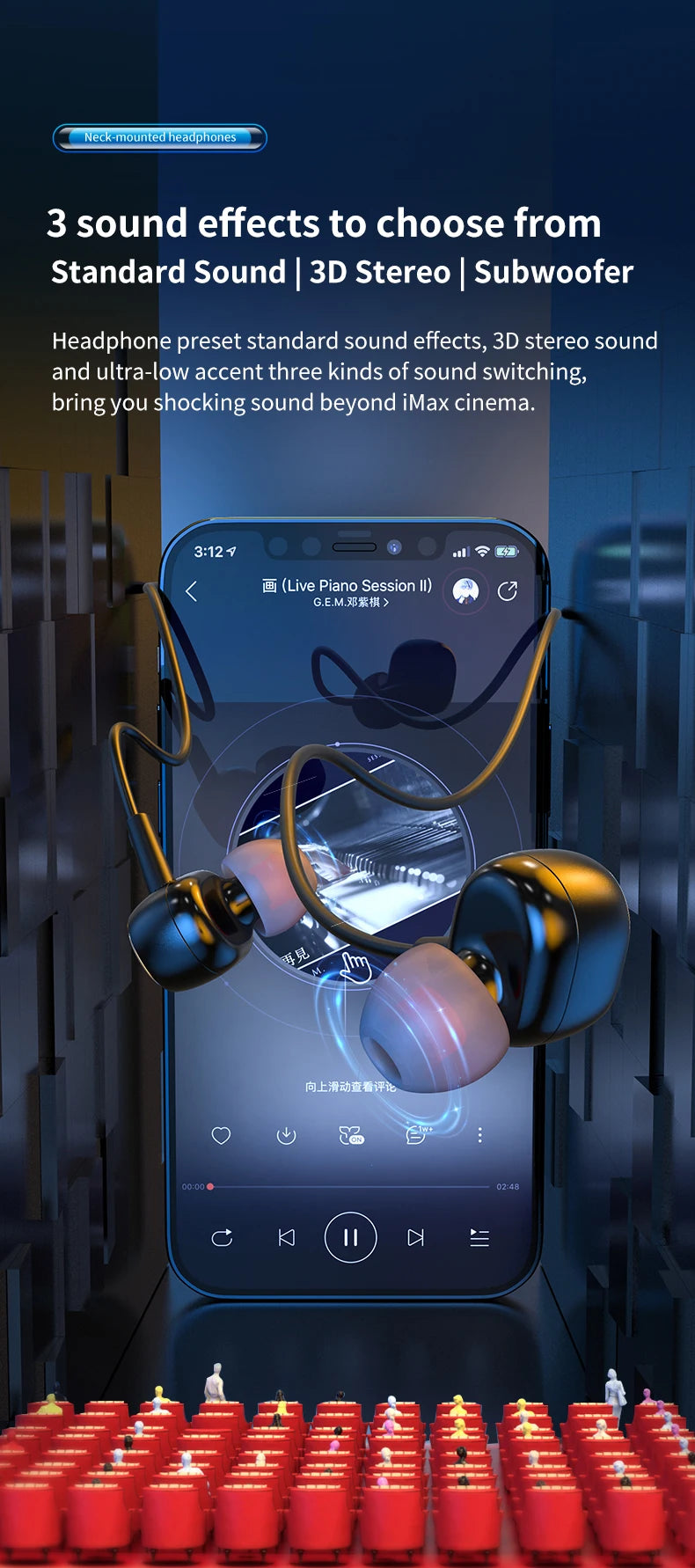 Luxuglow 10000mAh Bluetooth Earphones – Noise Cancelling & Power Bank