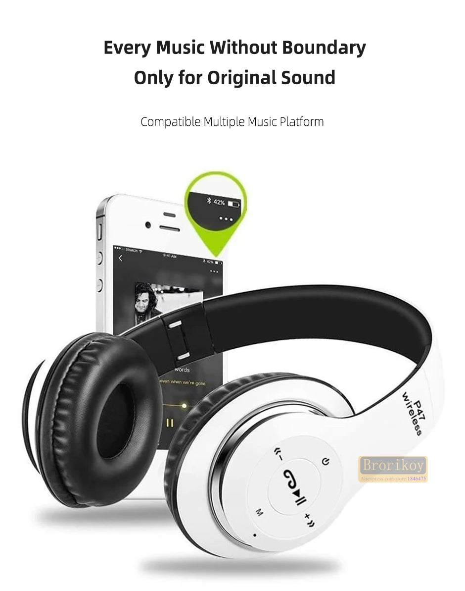 Brorikoy Wireless Bluetooth Ear Hook Headphones with ANC & Mic – Secure Fit for Sports & Calls