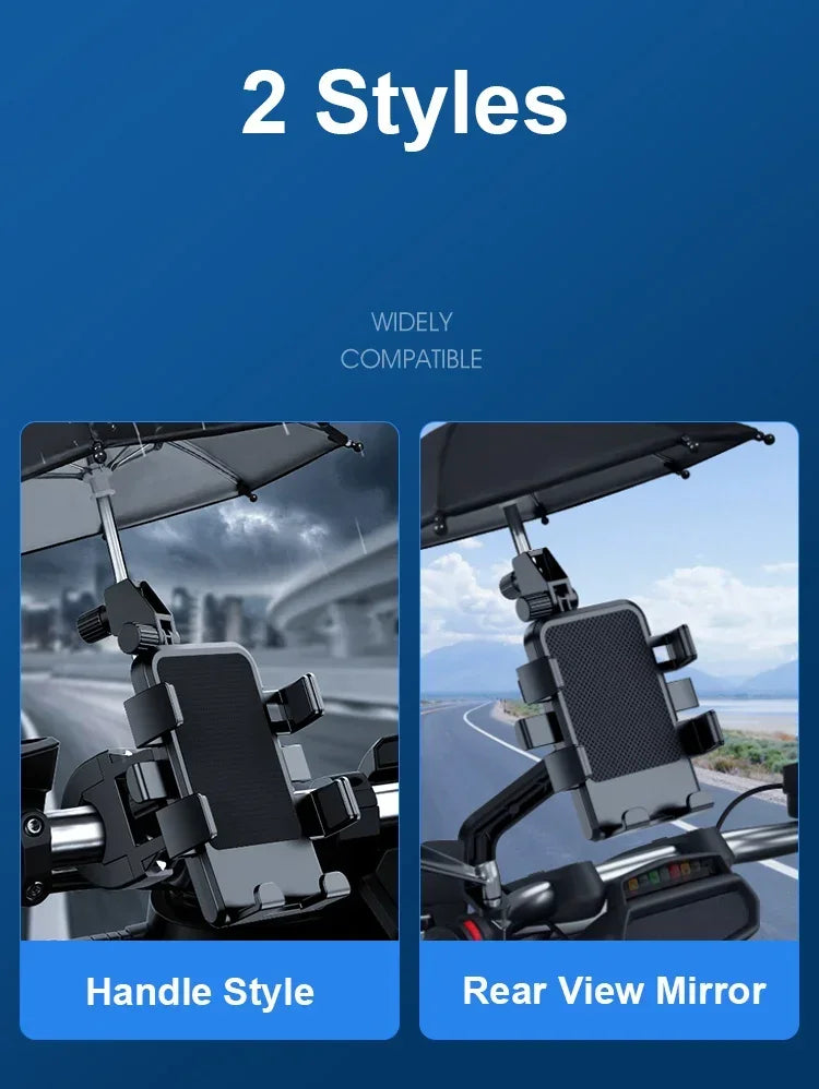 VIKEFON Motorcycle Phone Holder with Rainproof Sunshade – Universal Handlebar Mount