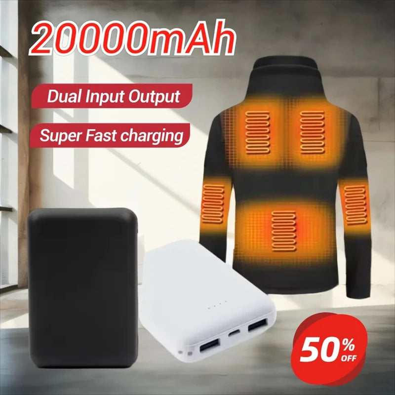 20000mAh Power Bank for Heated Vest | USB Battery Pack