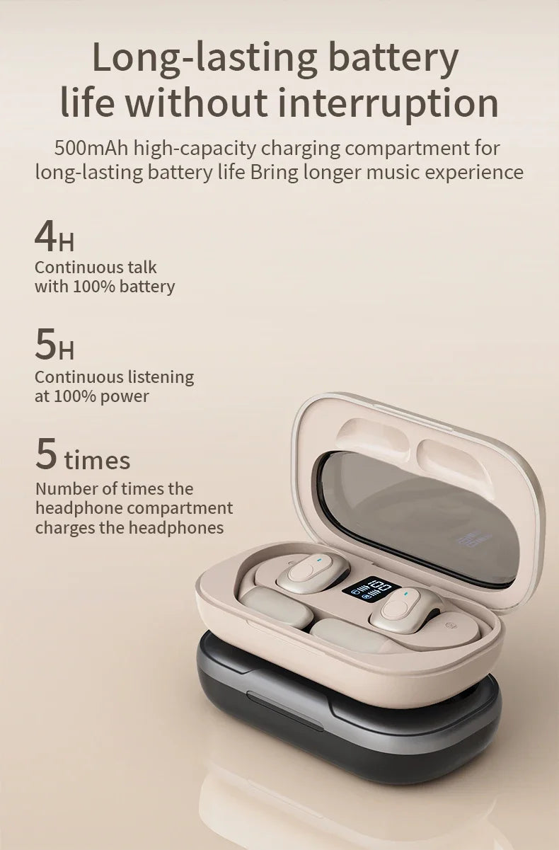 GUJIU Bluetooth 5.3 Ear Hook Headphones – Waterproof & Mic