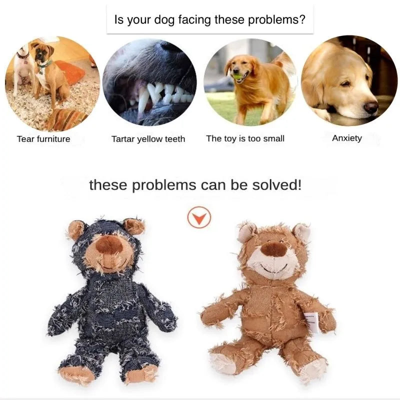 Squeaky Plush Teddy Dog Toy – Soft & Durable Chew Toy