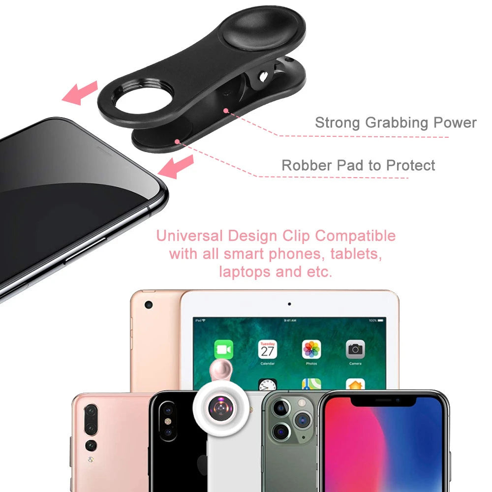 15X Macro Lens with LED Ring Light – Clip-On Smartphone Camera Accessory – tech-gadget