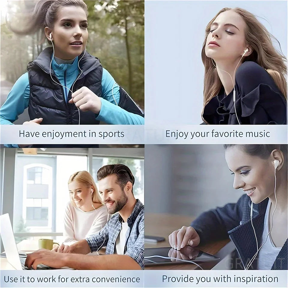 KADIXI Wired In-Ear Headphones with Mic & Volume Control – 3.5mm Earbuds for Phone, Laptop, Tablet