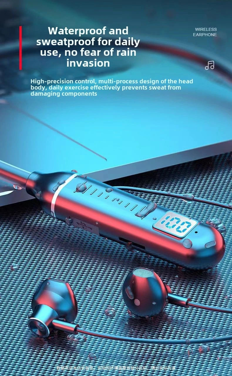 DIXSG Bluetooth 5.2 Neckband – HiFi, LED Display, Waterproof