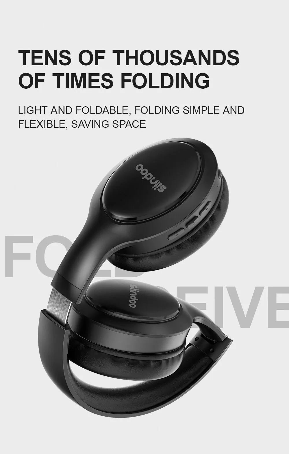 Siindoo JH-919 Bluetooth Headphones – 28H Playtime, Super Bass