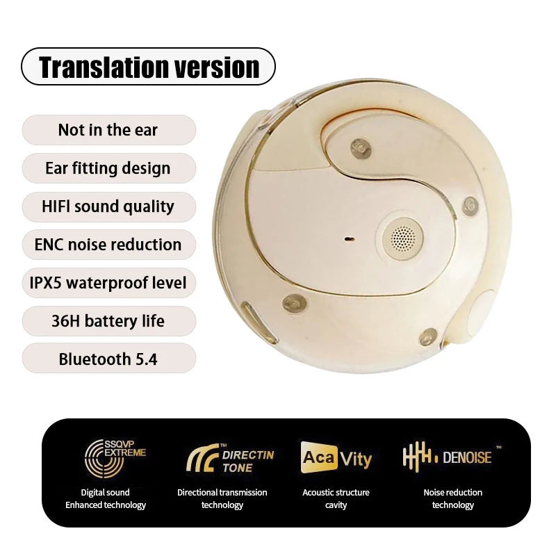 JIYUE Bluetooth 5.3 Translation Earbuds – ANC, IPX5, HiFi Sound