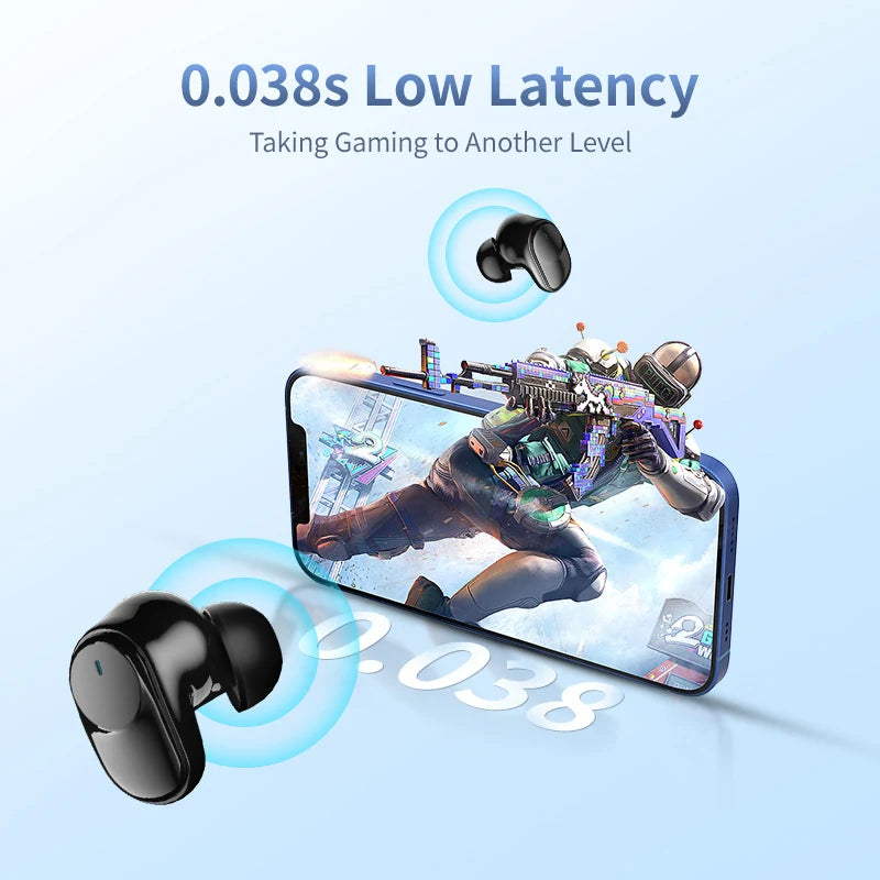 Beatfade Bluetooth 5.3 Earbuds – 60h Battery, ENC Mic & Game Mode