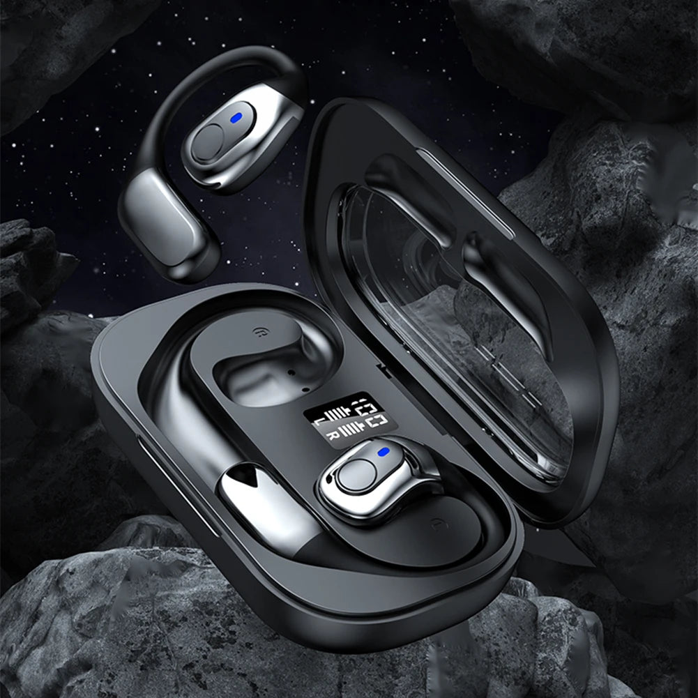 ALLOYSEED Bluetooth 5.4 Earhook Earbuds – 9D Sound, Sports