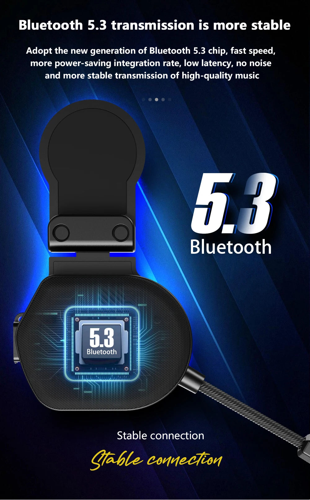 VELEV BT9 Helmet Bluetooth Headset – Waterproof, 23H Talk