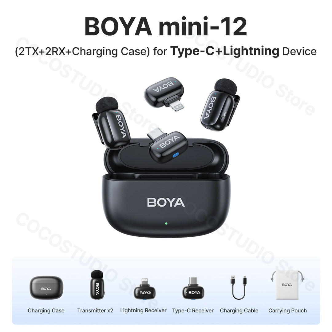 BOYA Mini Wireless Lavalier Mic | iPhone 15/Android/Camera